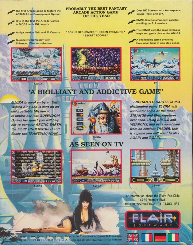 Elvira - The Arcade Game — box-2D-back (EU)