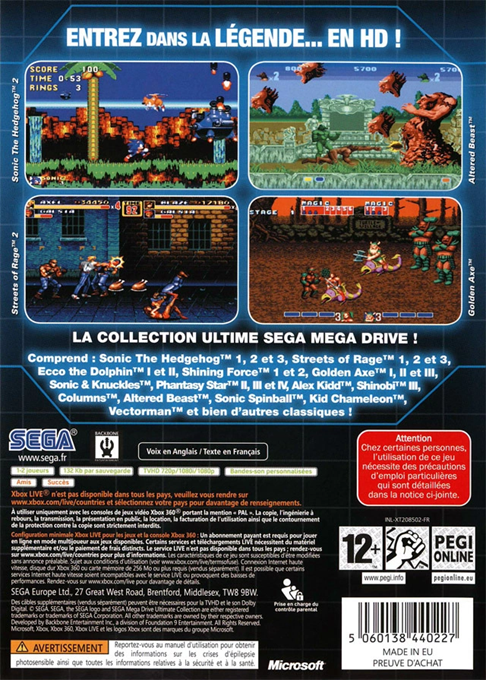 Sega Mega Drive Ultimate Collection — box-2D-back (EU)