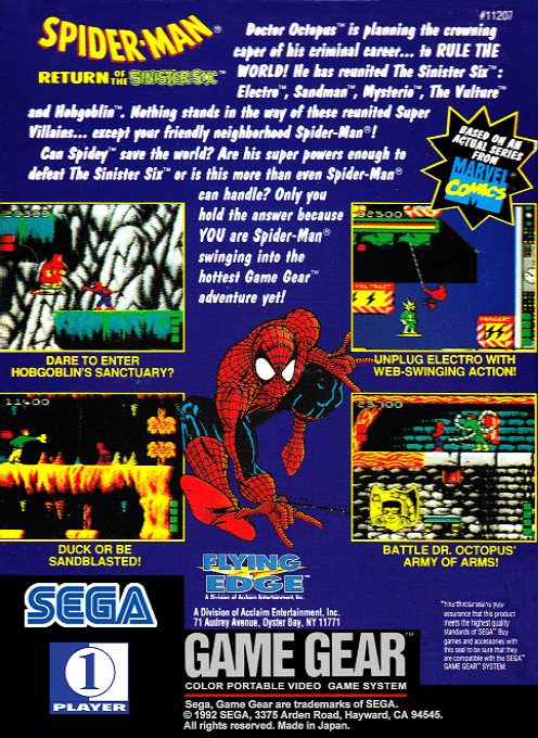 Spider-man - Return Of The Sinister Six — box-2D-back (US)