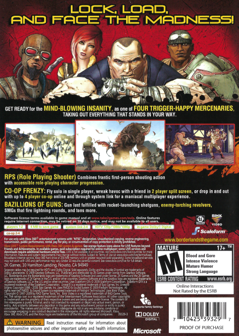Borderlands — box-2D-back (US)