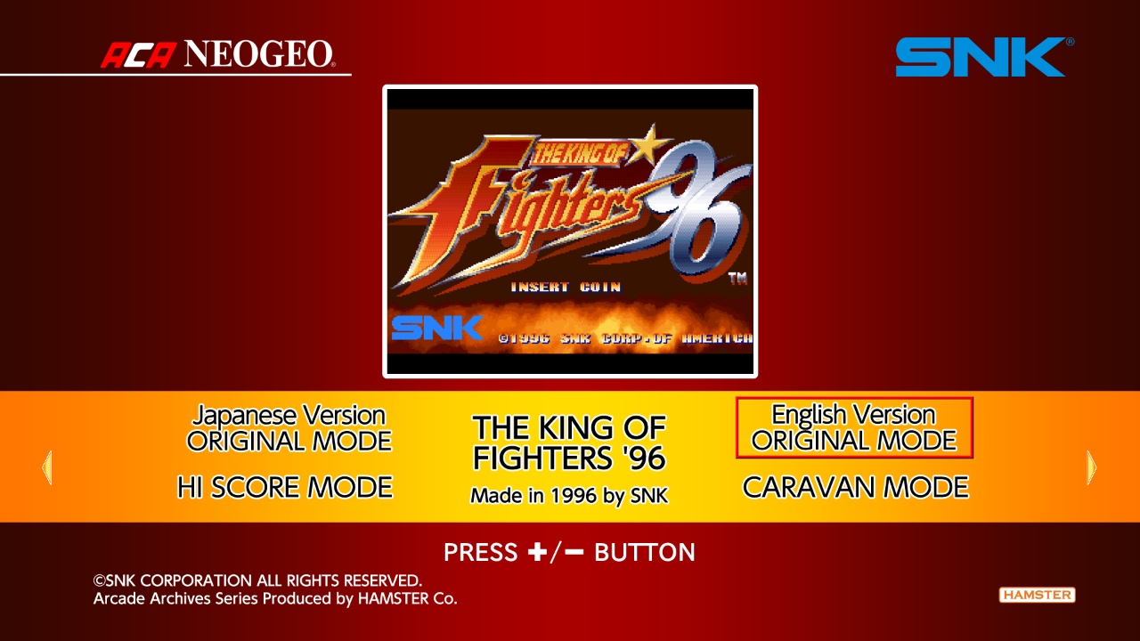 Aca Neogeo The King Of Fighters '96 — sstitle (WOR)