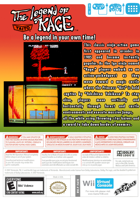 Legend Of Kage — box-2D-back (US)