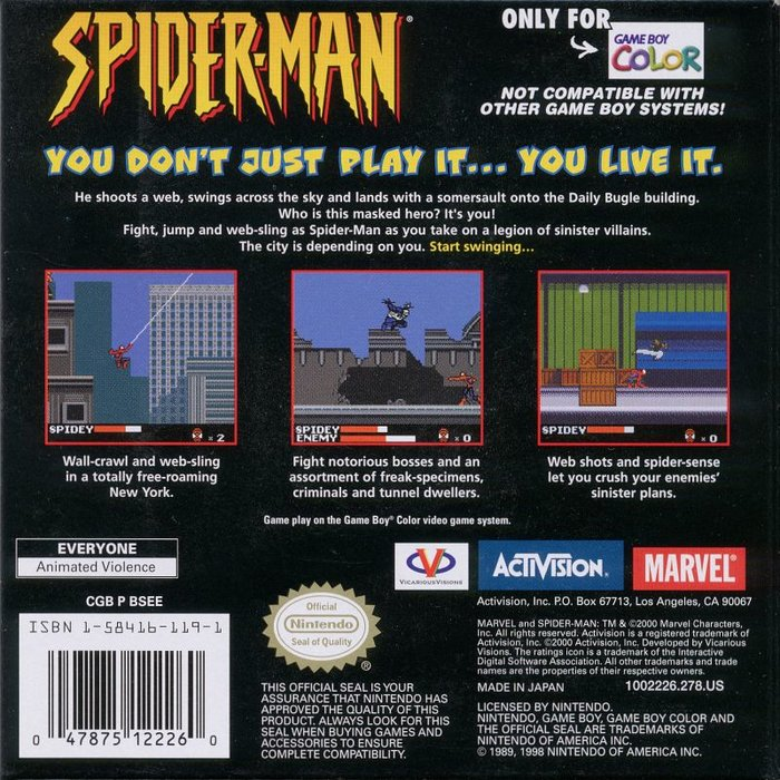 Spider-man — box-2D-back (US)