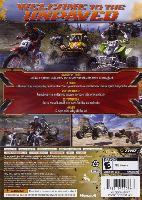 MX vs. ATV Untamed — box-2D-back (US)