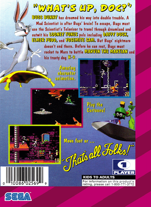 Bugs Bunny In Double Trouble — box-2D-back (US)