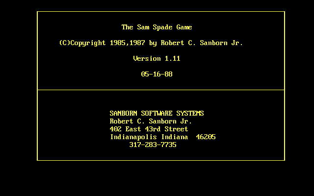 The Sam Spade Game — sstitle (WOR)
