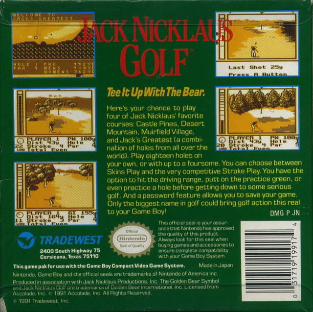 Jack Nicklaus Golf — box-2D-back (US)