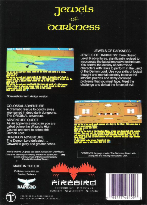 Jewels Of Darkness — box-2D-back (US)