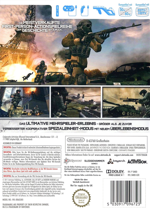Call of Duty - Modern Warfare 3 — box-2D-back (DE)