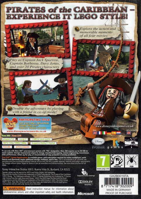 Lego Pirates Des Caraïbes - Le Jeu Vidéo — box-2D-back (US)