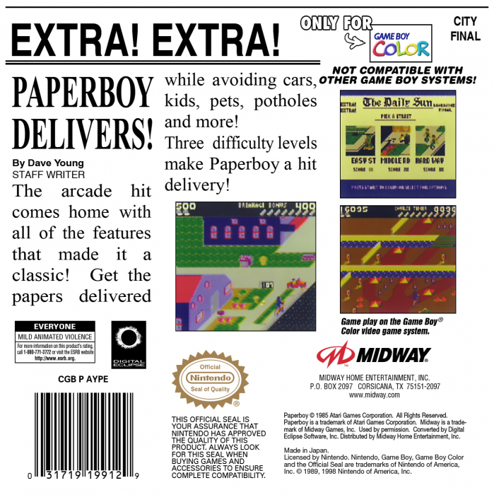 Paperboy — box-2D-back (US)