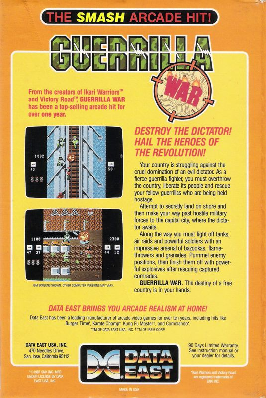 Guerrilla War — box-2D-back (US)
