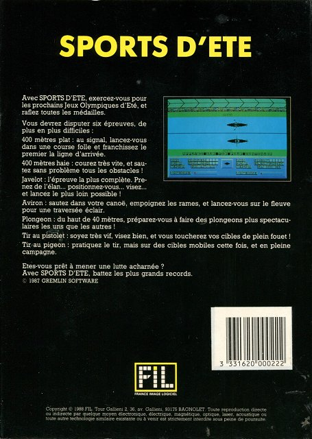 Sports D'eté — box-2D-back (WOR)