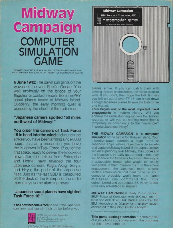 Midway Campaign — box-2D-back (US)
