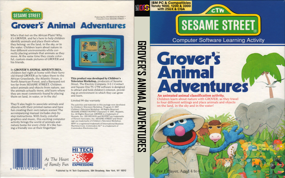 Grover's Animal Adventures — box-texture (US)