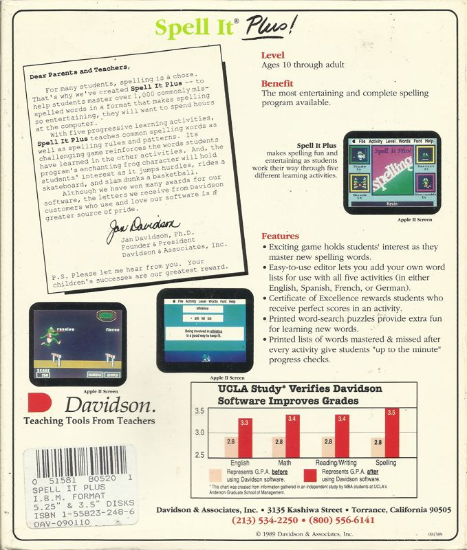 Spell It Plus! — box-2D-back (US)