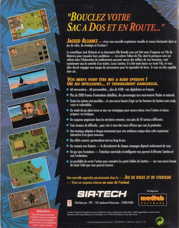 Jagged Alliance — box-2D-back (FR)