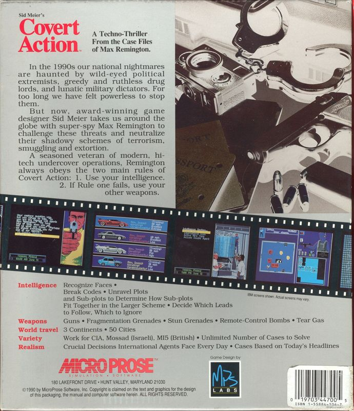 Sid Meier's Covert Action — box-2D-back (US)