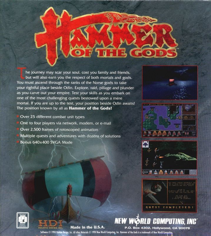 Hammer Of The Gods — box-2D-back (US)