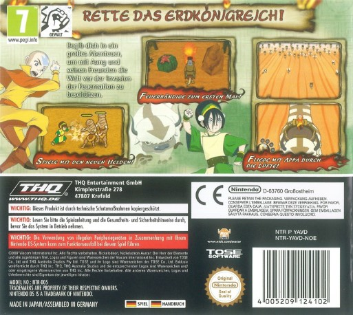 Avatar - The Legend of Aang - The Burning Earth — box-2D-back (DE)