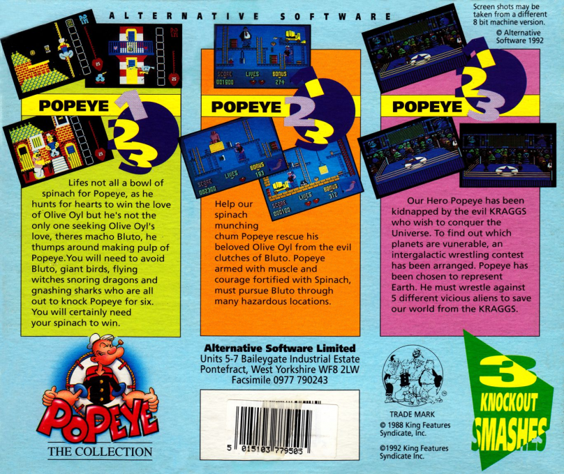 Popeye - The Collection — box-2D-back (EU)