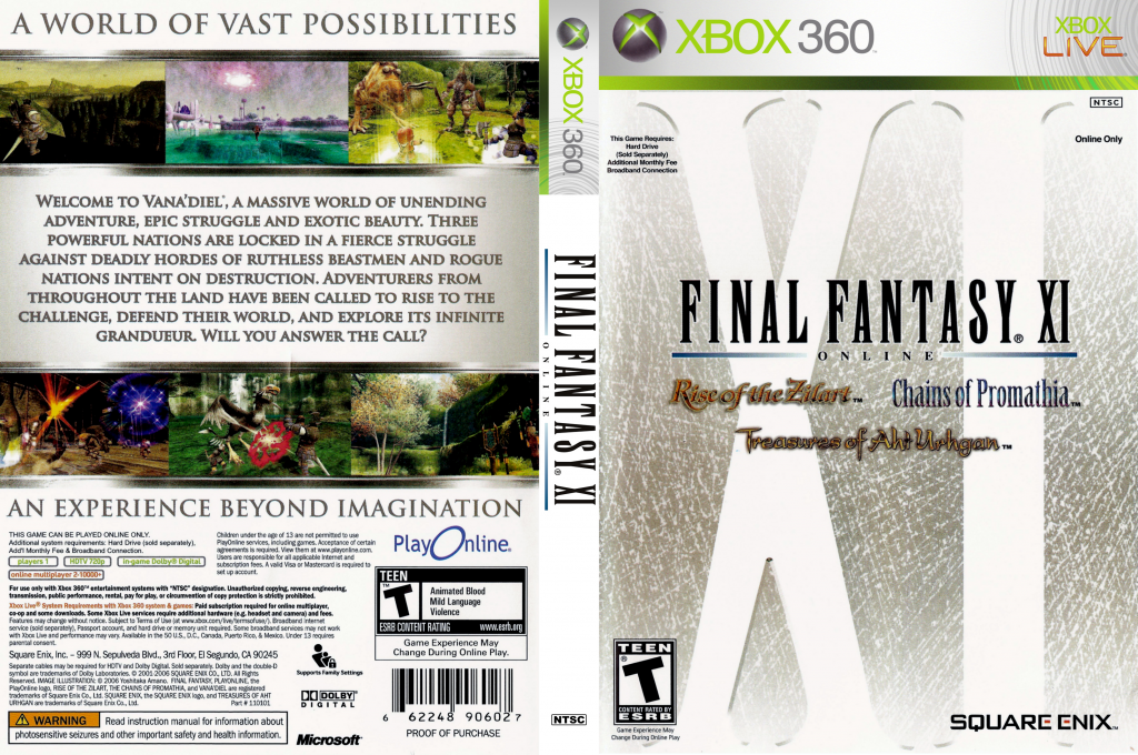 Final Fantasy XI - Online — box-texture (US)