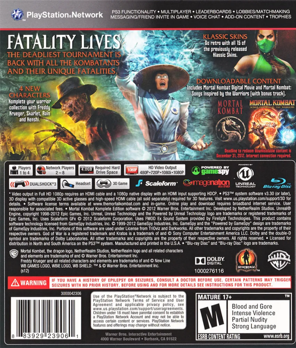 Mortal Kombat - Komplete Edition — box-2D-back (US)
