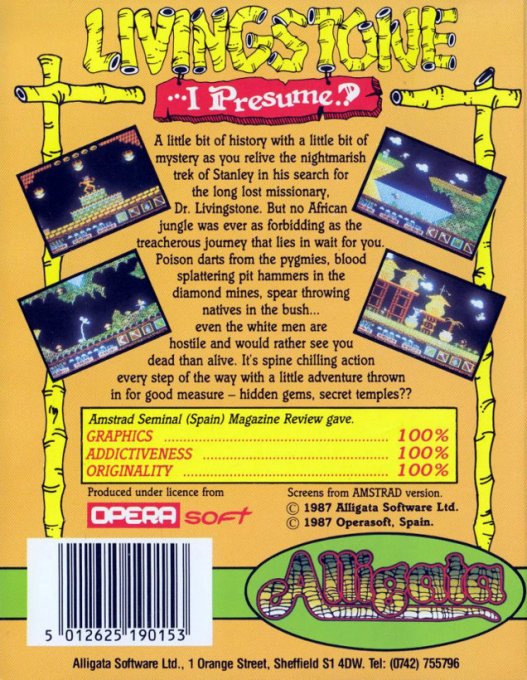 Livingstone, I Presume? — box-2D-back (EU)