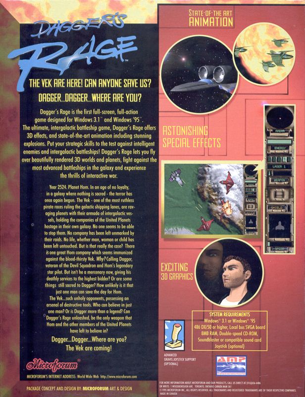 Dagger's Rage — box-2D-back (WOR)