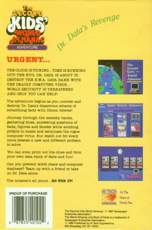 Second Kids' World Almanac Adventure, The — box-2D-back (US)