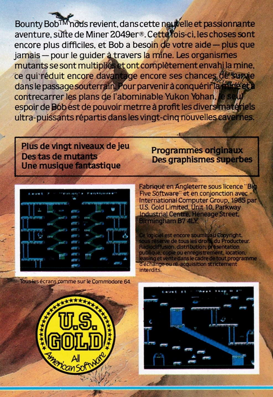 Bounty Bob Strikes Back! — box-2D-back (FR)