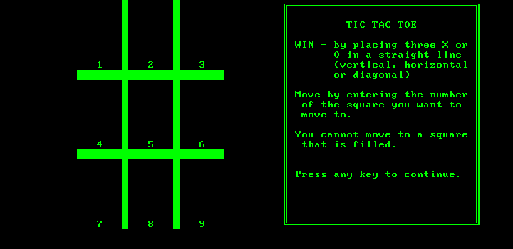 Tic Tac Toe — ss (US)