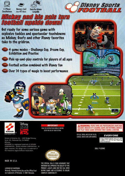Disney Sports - Football — box-2D-back (US)
