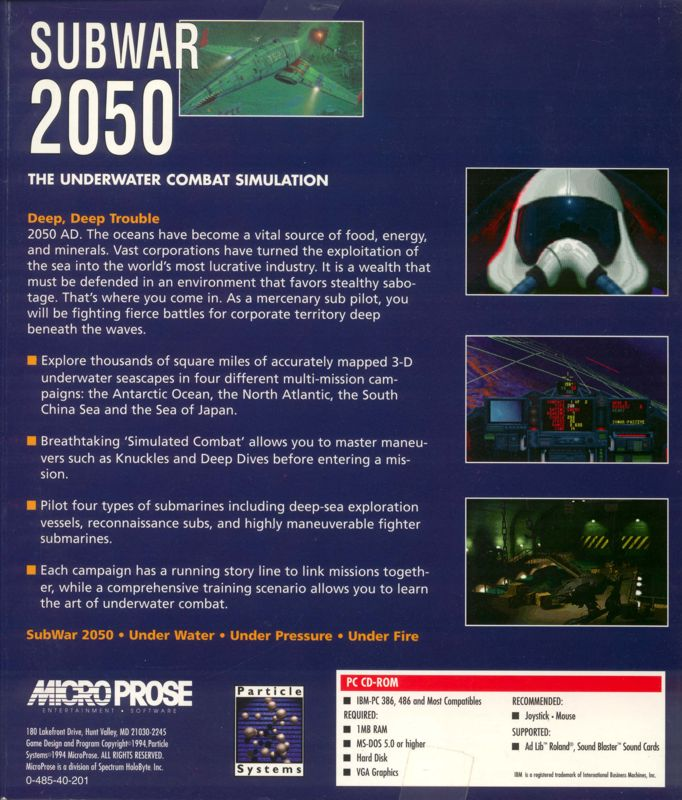 Subwar 2050 - CD-ROM — box-2D-back (US)