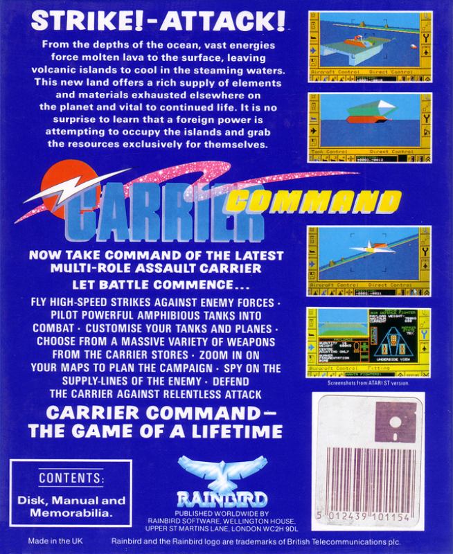 Carrier Command — box-2D-back (EU)
