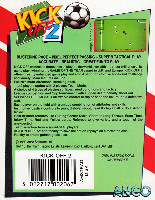 Kick Off 2 — box-2D-back (EU)