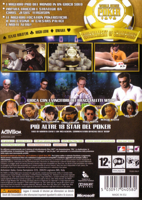 World Series of Poker - Tournament of Champions - 2007 Edition — box-2D-back (IT)