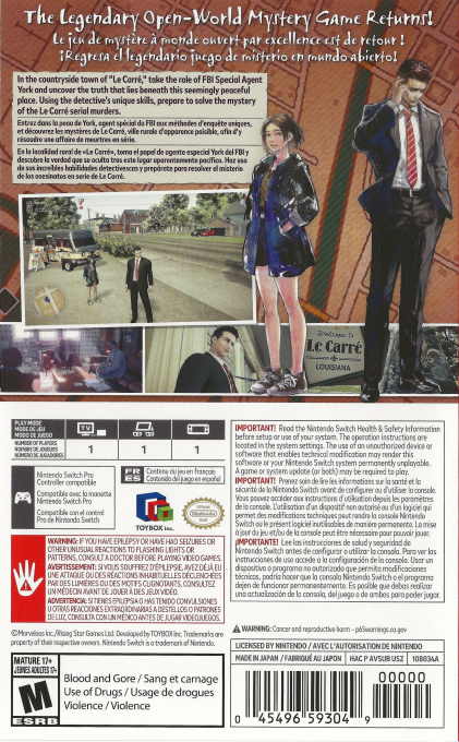 Deadly Premonition 2 - A Blessing in Disguise — box-2D-back (US)
