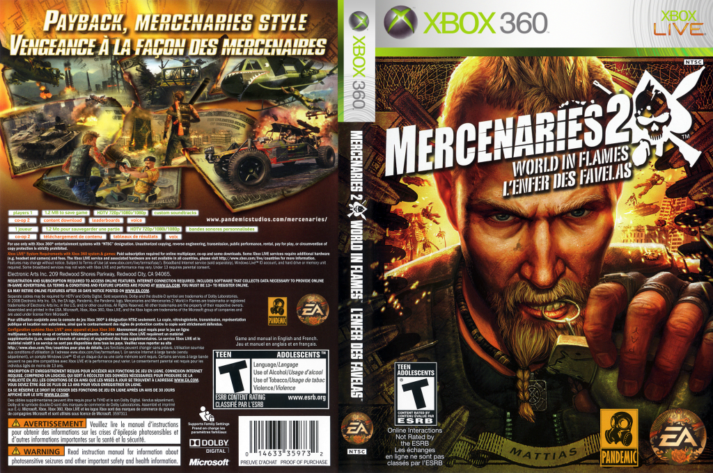 Mercenaries 2 - World in Flames — box-texture (US)