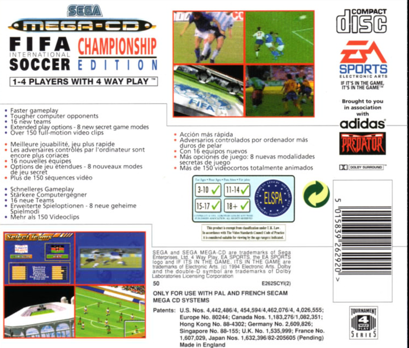 FIFA International Soccer - Championship Edition — box-2D-back (EU)