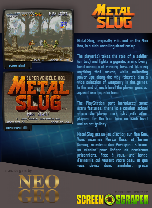 Metal Slug : Super Vehicle-001 — box-2D-back (SS)