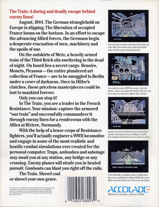 Train, The - Escape To Normandy — box-2D-back (US)