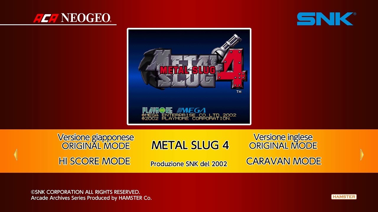 Aca Neogeo Metal Slug 4 — sstitle (WOR)