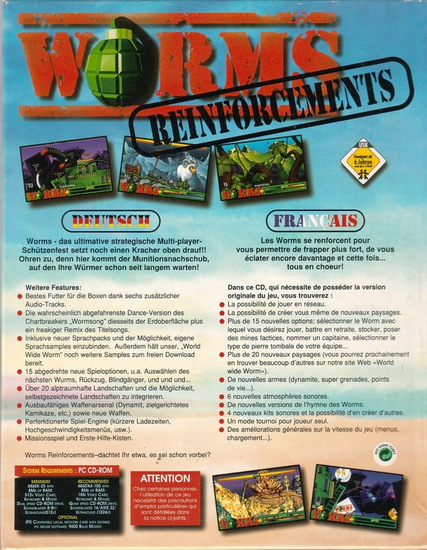 Worms - Reinforcements — box-2D-back (EU)