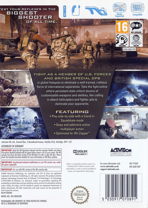 Call of Duty - Modern Warfare - Reflex — box-2D-back (EU)