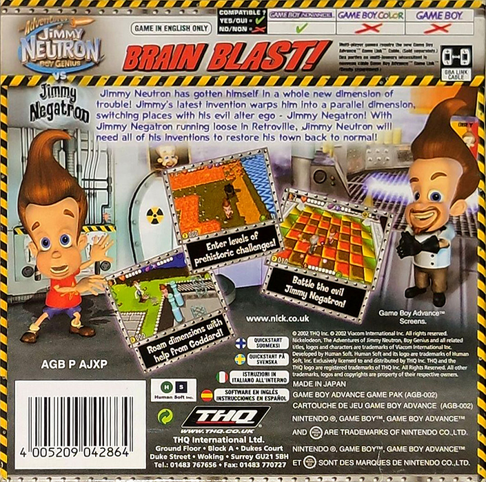 Adventures of Jimmy Neutron Boy Genius vs. Jimmy Negatron, The — box-2D-back (EU)