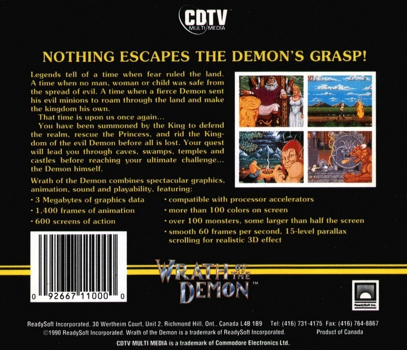 Wrath of the Demon — box-2D-back (US)