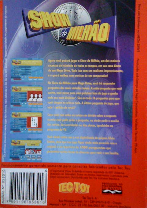 Show Do Milhao — box-2D-back (BR)
