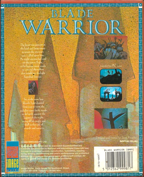 Blade Warrior — box-2D-back (EU)