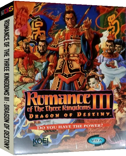 Romance Of The Three Kingdoms 3 - Dragon Of Destiny — box-3D (US)